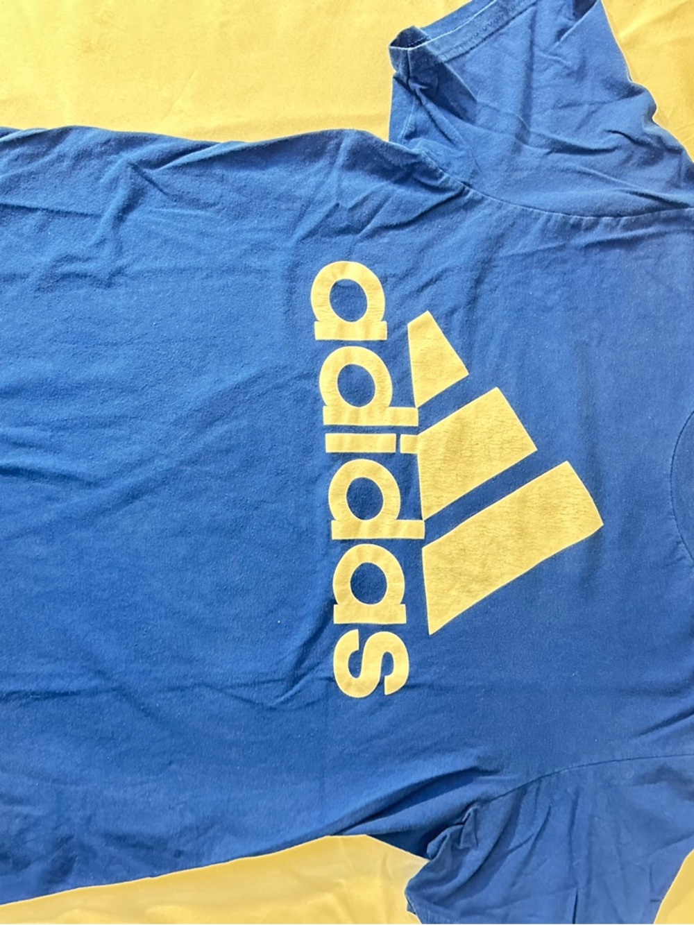 Adidas Navy Shirt with Faded white Logo